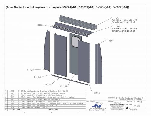 Sprinter Std Partition High Roof W Overhead Shelf 0377