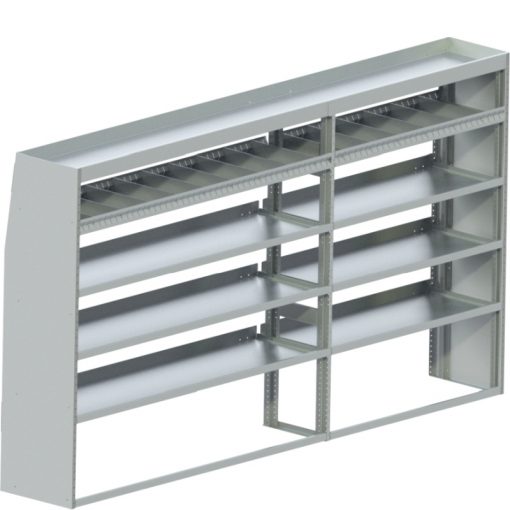 Sprinter Tapered Shelving Unit, Std. Tray, 18"D x 65"H x 117"L (#360019)