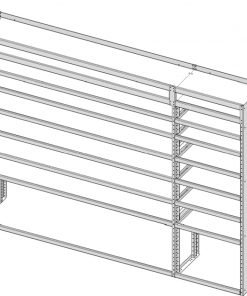 Sprinter Tapered Shelving Unit, Pipe Tray, 18"D x 69"H x 94"L (#360136)