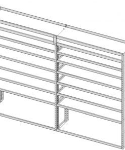 Sprinter Tapered Shelving Unit, Pipe Tray, 18"D x 69"H x 95"L (#360137)