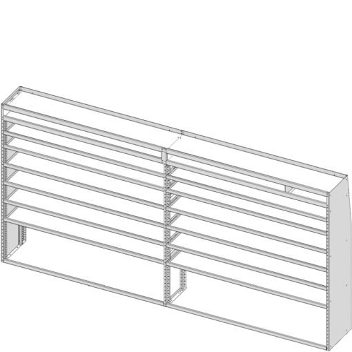Sprinter Tapered Shelving Unit, Pipe Tray, 18"D x 69"H x 139"L (#360139)