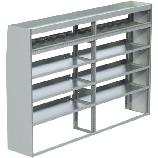 Transit Tapered Shelving Unit, Std. Tray, 18"D x 65"H x 95"L (#360175)