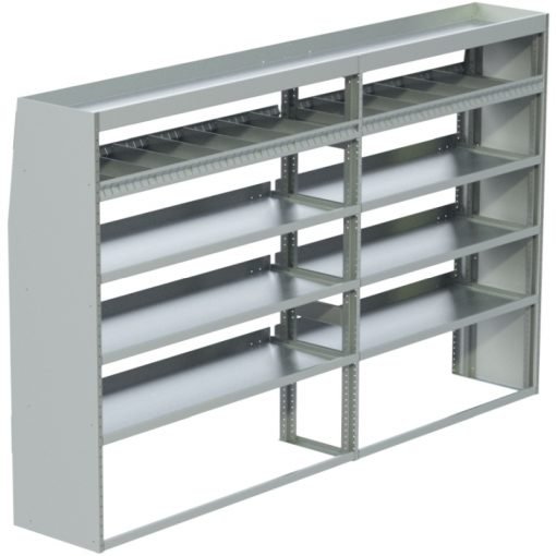 Transit Tapered Shelving Unit, Std. Tray, 18"D x 65"H x 105"L (#360176)