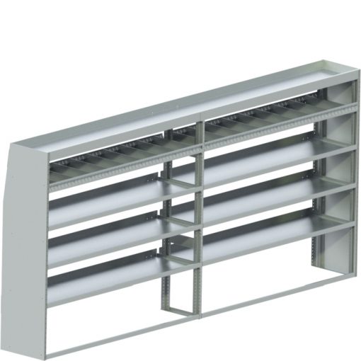 Transit Tapered Shelving Unit, Std. Tray, 18"D x 65"H x 139"L (#360179)