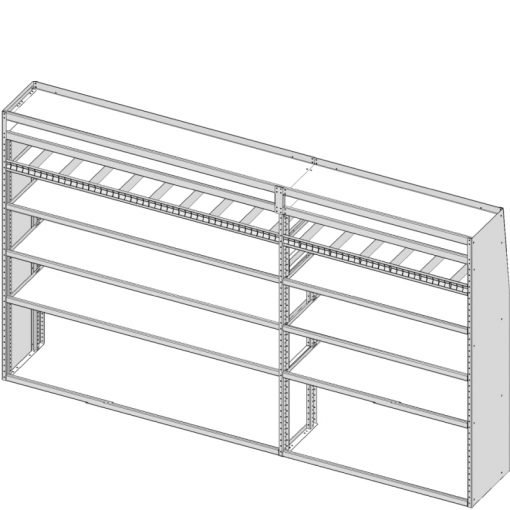 Transit Tapered Shelving Unit, Pipe Tray, 18"D x 69"H x 117"L (#360189)