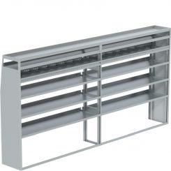 Transit Tapered Shelving Unit, Pipe Tray, 18"D x 69"H x 139"L (#360191)