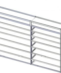 Transit Tapered Shelving Unit, Pipe Tray, 18"D x 71" x 117", Tall Edition (#360192)