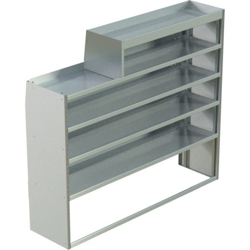 Transit Tapered Shelving Unit, LH Notched, 18"D x 61"H x 70"L (#360214)