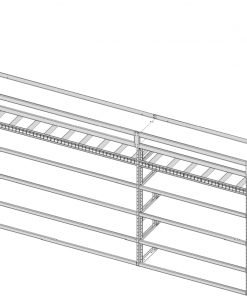 Sprinter Tapered Shelving Unit, Pipe Tray, 18"D x 59"H x 117"L (#360299)