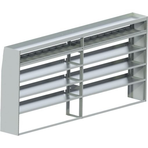 Sprinter Tapered Shelving Unit, Std. Tray, 18"D x 65"H x 139"L (#360020)