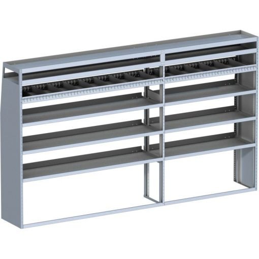 Sprinter Tapered Shelving Unit, Pipe Tray, 18"D x 69" x 117"L (#360060)