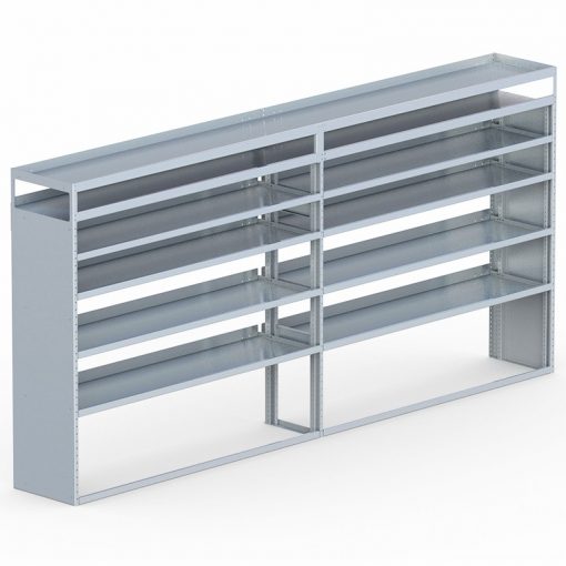 Cube Shelving Unit, Pipe Tray, 18"D x 70"H x 139"L (#360068)