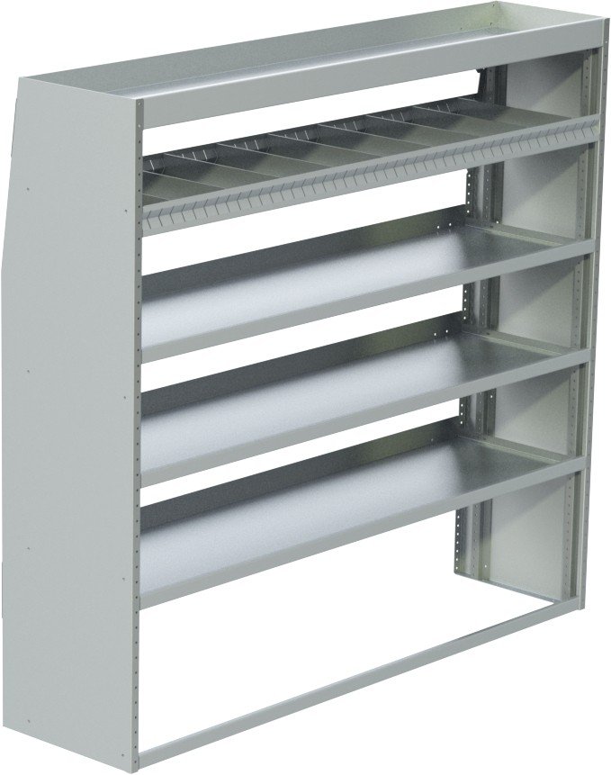 ProMaster Tapered Shelving Unit, Std. Tray, 16"D x 65"H x 70"L (#360142-16)