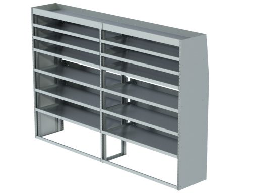 Transit Tapered Shelving Unit, Std. Tray, 18"D x 65"H x 95"L (#360175-6)