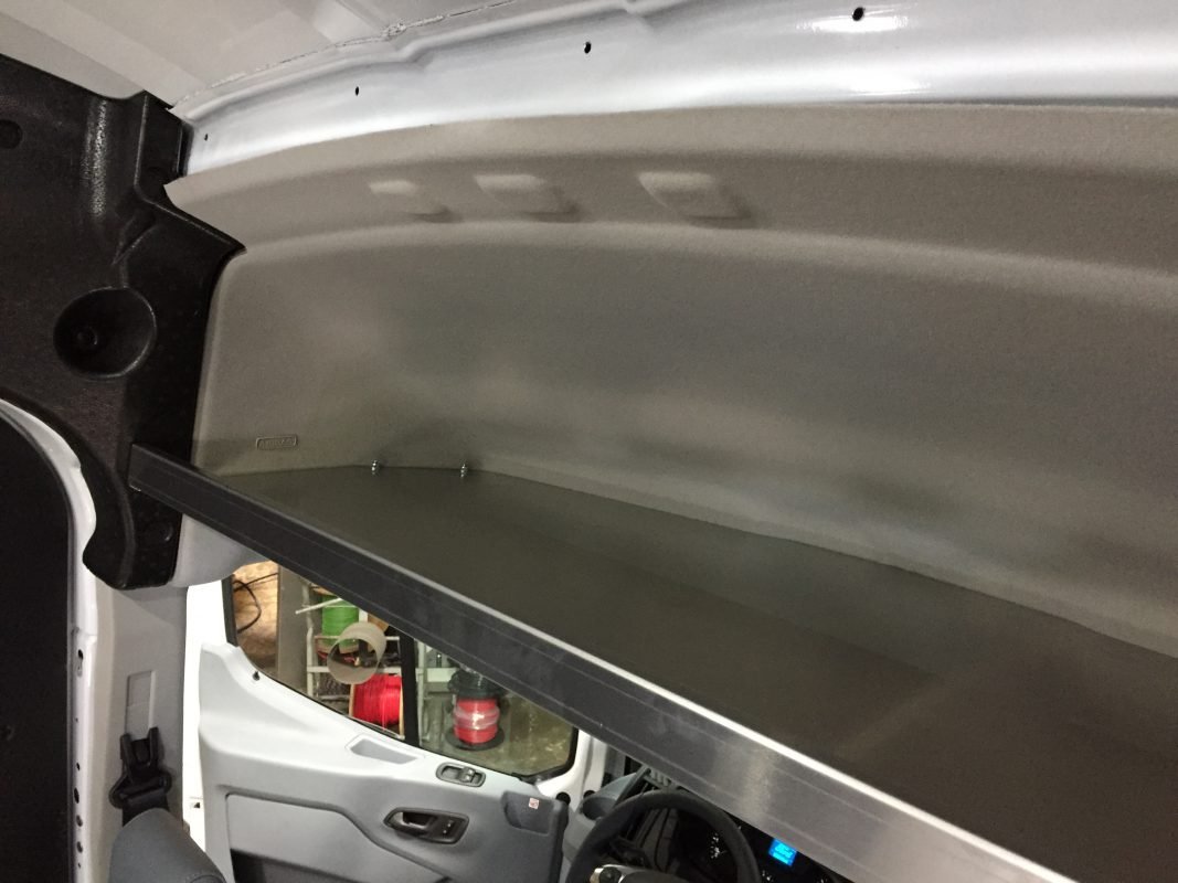 2014Present Ford Transit MR/HR Over Head Shelf Bare Aluminum SKU