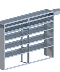 Nissan NV High RoofTapered Shelving Unit, 10ft Ext. Pipe Tray18