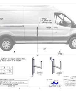 Ford Transit -Swinging Hanger Kit - Passenger Side (Recommended Side) SKU: 480031