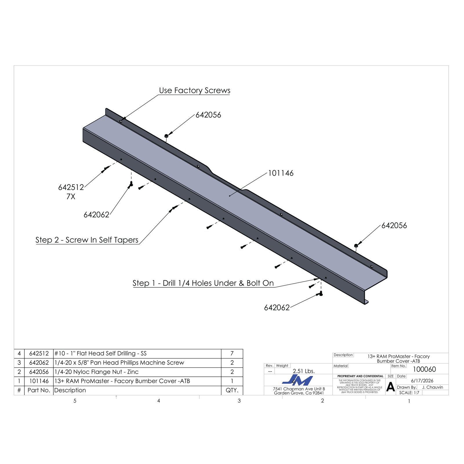 13+ RAM ProMaster - Factory Bumper Cover -ATB - Image 6